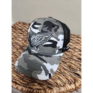 Detroit Red Wings NHL Military Appreciation Camo Trucker Hat Chevy Logo Kick10